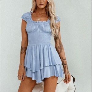 PRINCESS POLLY LOVE GALORE PLAYSUIT ROMPER SZ 2 BLUE